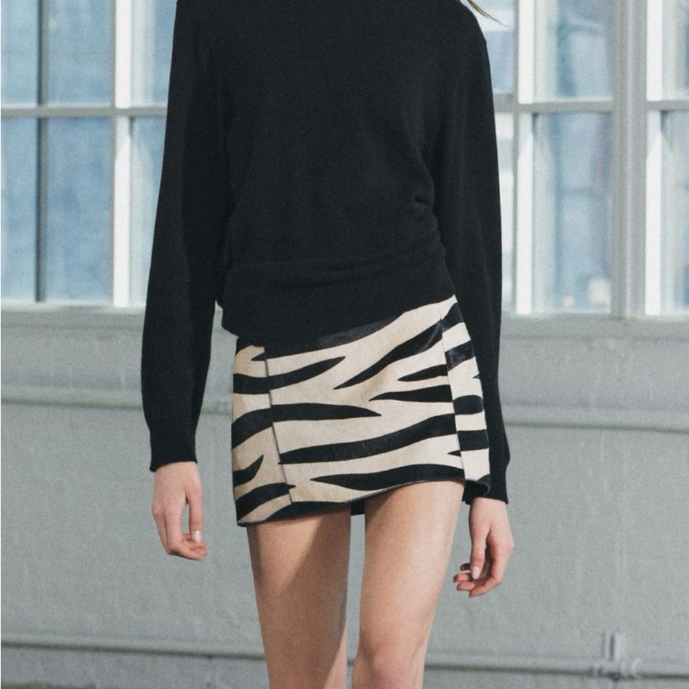 ZARA ANIMAL PRINT LEATHER SKIRT ZW COLLECTION NWT